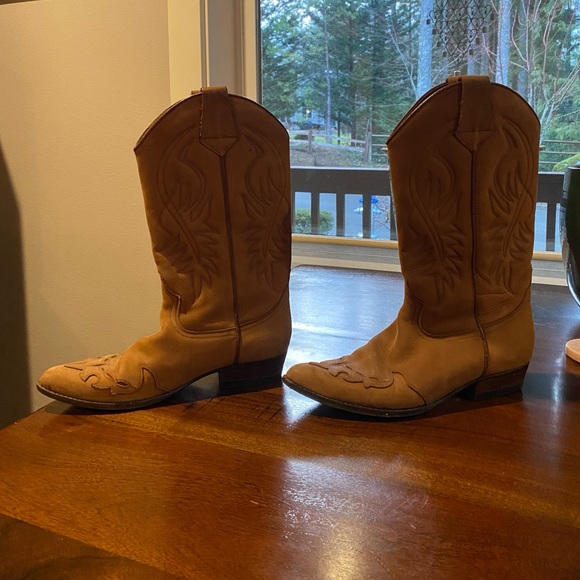 Vintage Guess by Marciano Suede cowboy boots sz 8 1/2 - Picture 3 of 9